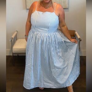 Blue and white pin stripe dress
